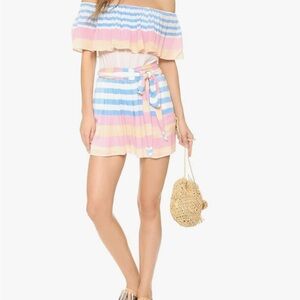 Mara Hoffman Pastel Stripe Off-Shoulder Dress